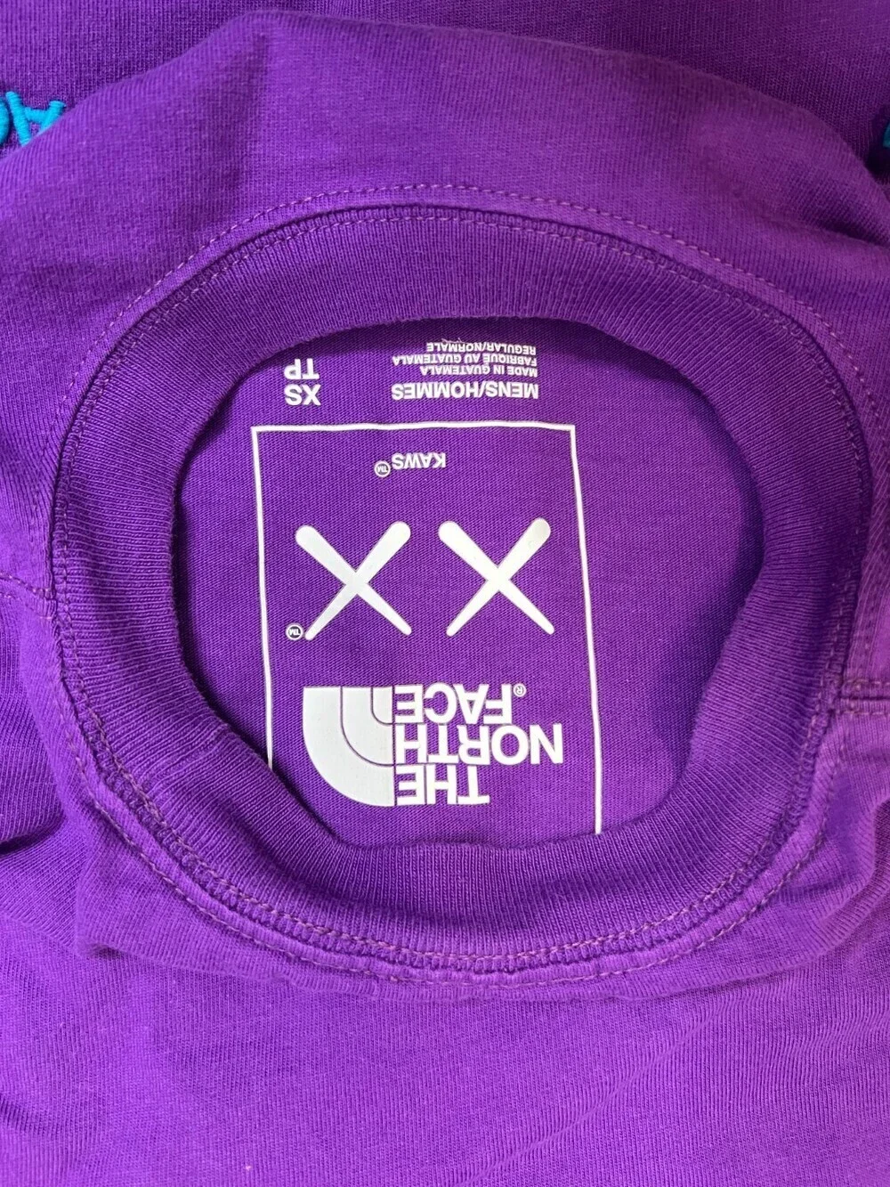 KAWS x The North Face Gravity Purple Logo Graphic T Shirt Men's Size XS